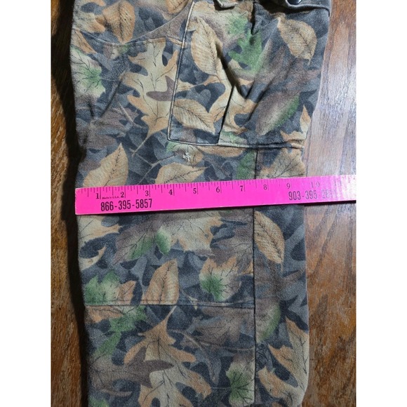 Vintage  Camo Double Knee Cargo Pants Men's 34x36 Hunting USA Made Adjustable - Picture 11 of 13